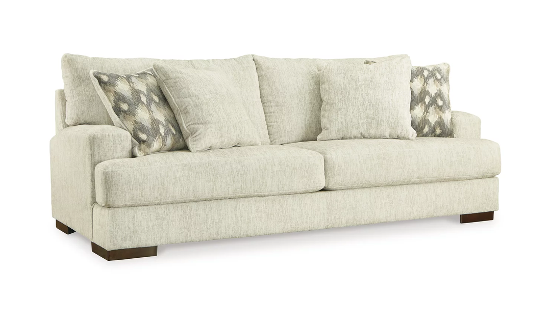 Caretti 3-Seater Fabric Sofa In Parchment