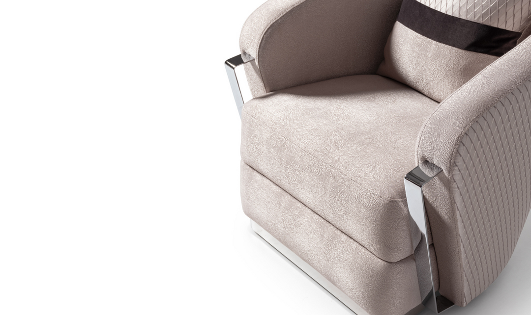 Carmela Accent Chair With Metal Bands