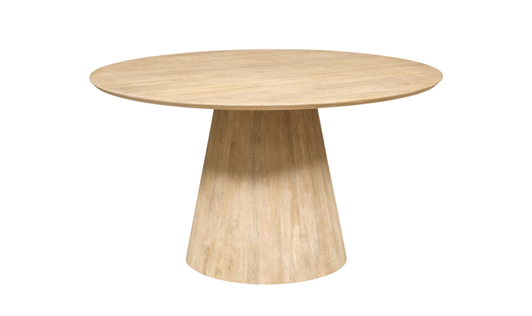 Casablanca Wooden Round Dining Table in Natural White-Jennifer Furniture