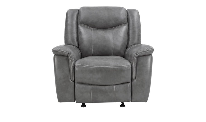 Coaster Conrad Leather Manual Recliner Chair in Gray