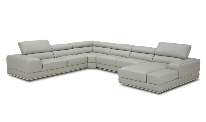 ESF Cocoon U-Shaped 7 Seater Sectional Sofa with Storage in Gray