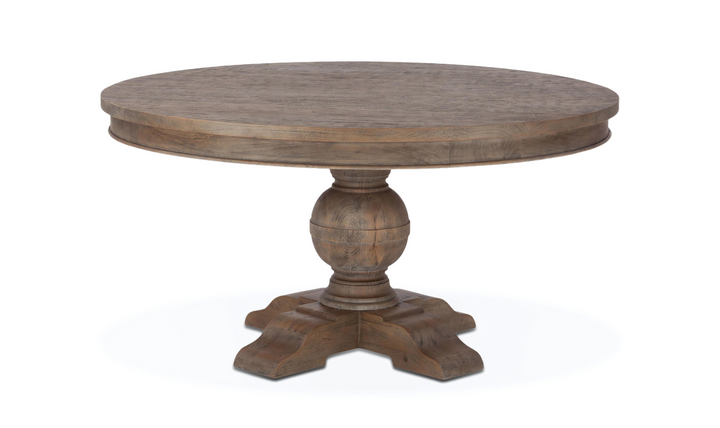 Colonial Plantation Round Dining Table in Weathered Teak-Jennifer Furniture