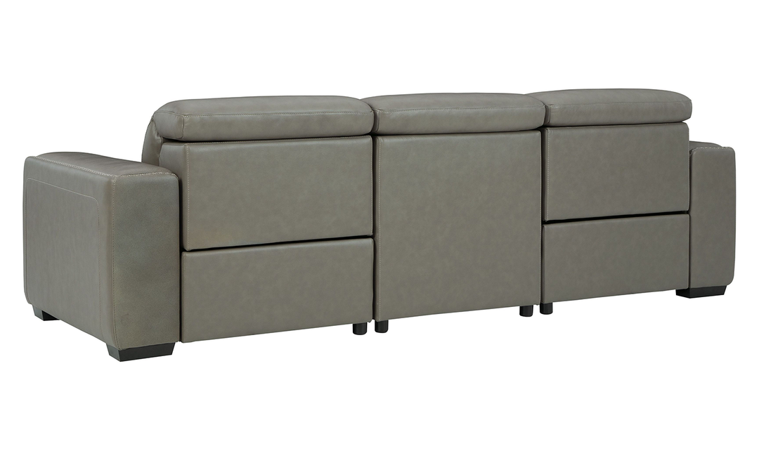 Correze Leather Grey Power Reclining Sofa