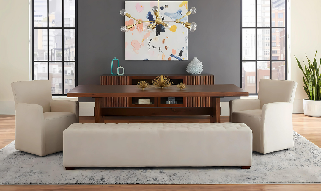 Cosmopolitan Rectangular Dining Table in Honey Brown-Jennifer Furniture