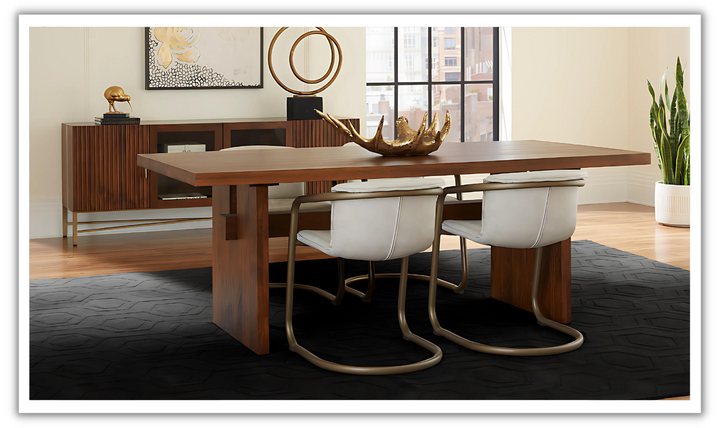 Cosmopolitan Rectangular Dining Table in Honey Brown-Jennifer Furniture