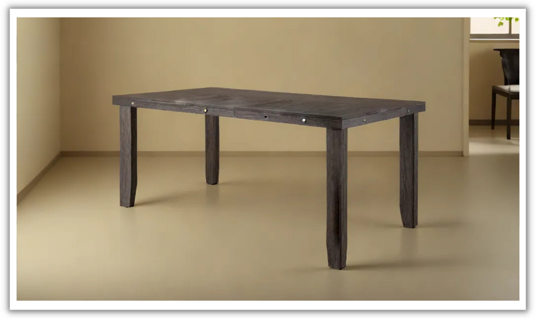 Cosmos Sylvia Brown Rectangular Dining Table with 18" Extendable Leaf