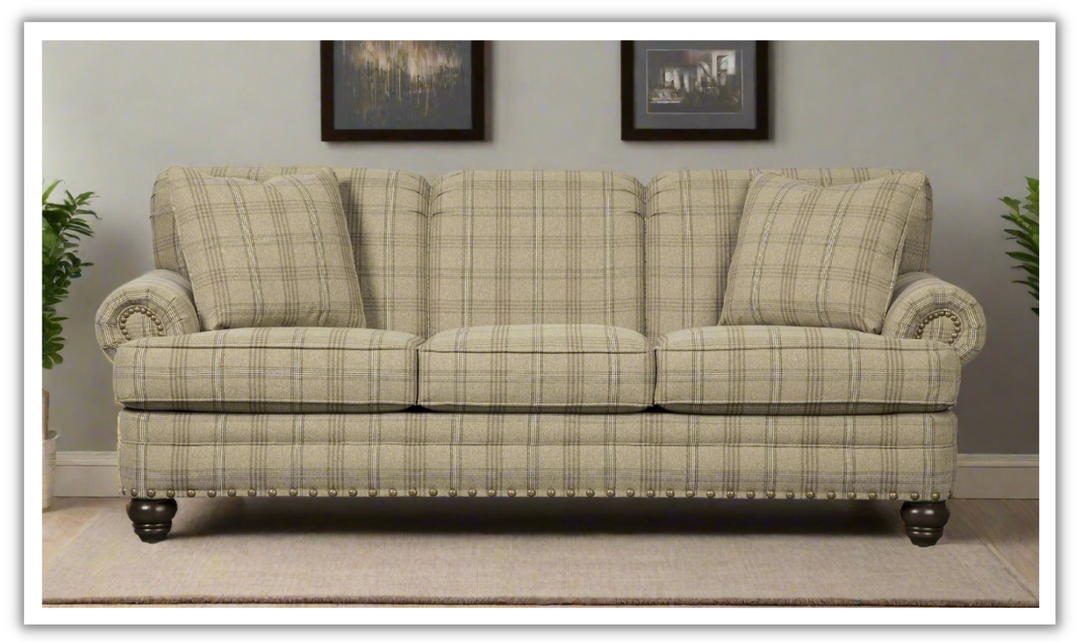 Craftmaster Bella 3-Seater Fabric Sofa with Rolled Arms-jennifer furniture