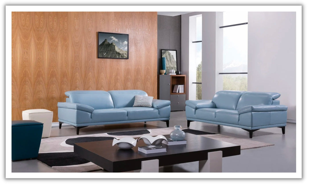 Gio Italia Daisy 2-piece Leather Living Room Set with Foam Cushions