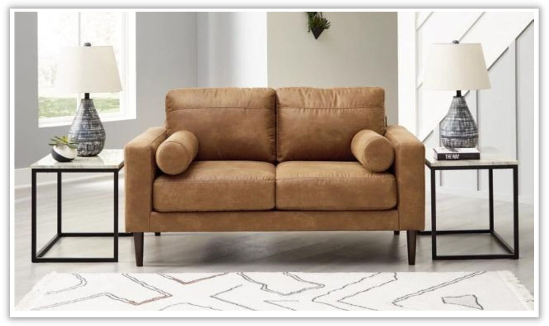 Telora Caramel Leather Living Room Set