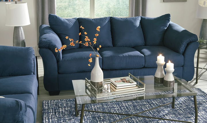 Modern Heritage Darcy 3-Seater Fabric Sofa with Pillow Arms
