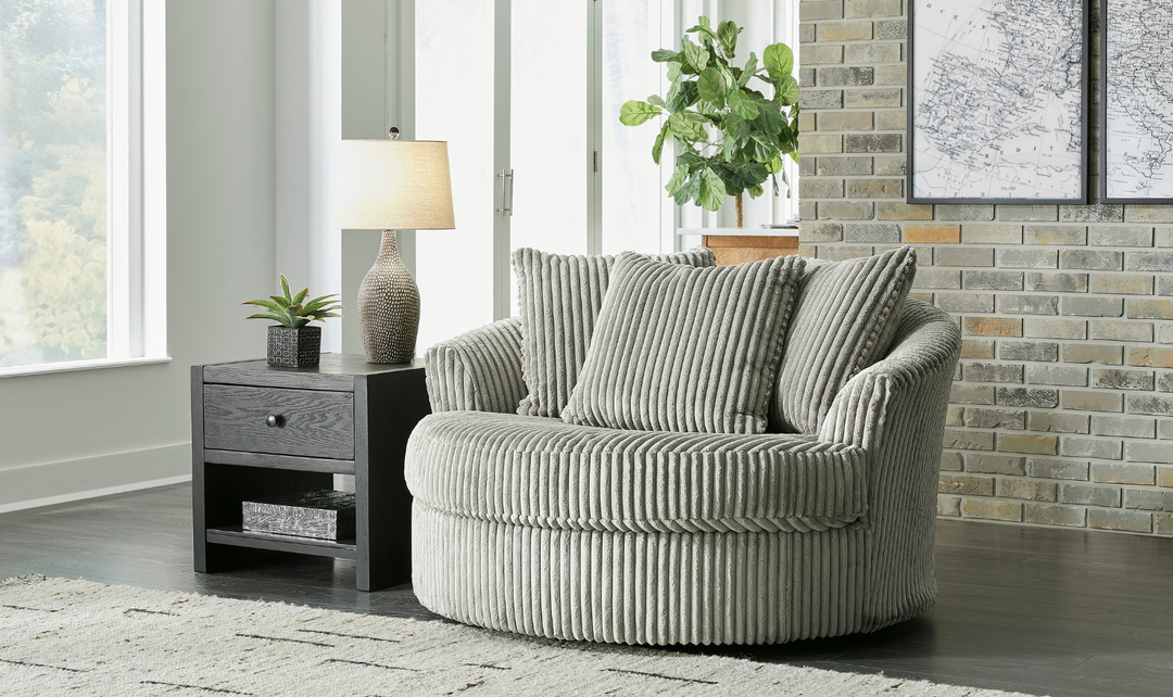 Modern Heritage Lindyn Round Oversized Swivel Accent Chair