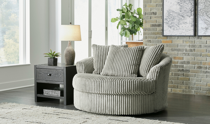 Modern Heritage Lindyn Round Oversized Swivel Accent Chair