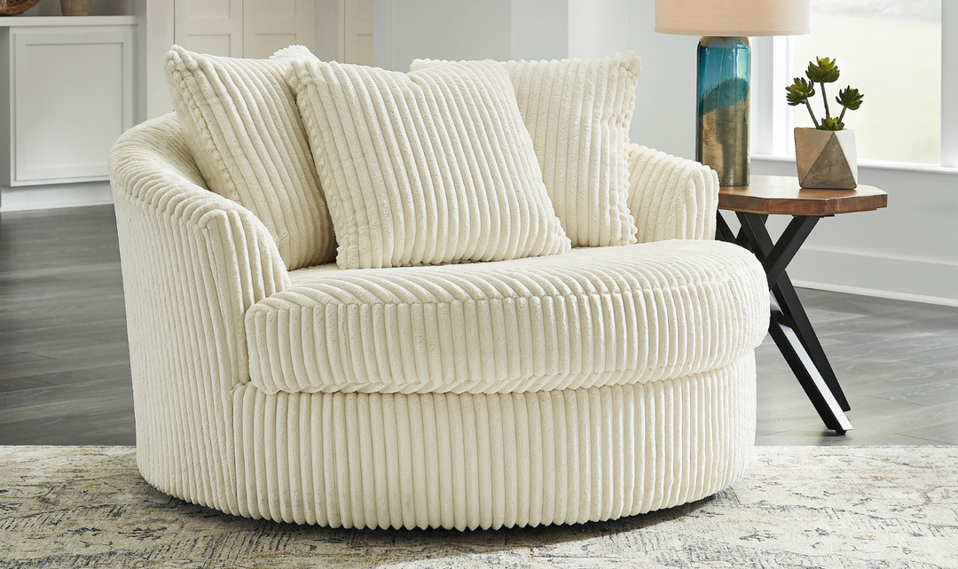 Modern Heritage Lindyn Round Oversized Swivel Accent Chair