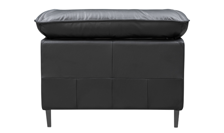 Klaussner Dolce Stationary Black Leather Chair with Cushion Arms