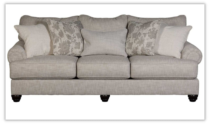 Modern Heritage Asanti 3-Seater Fog Fabric Sofa with Rolled Arms