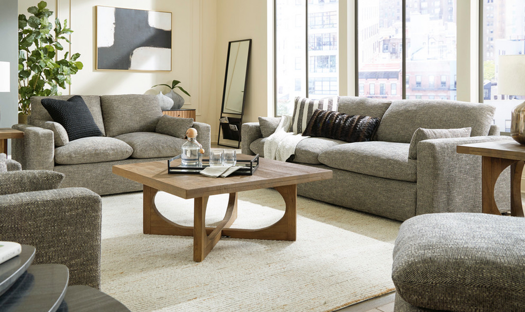 Modern Heritage Dramatic Granite Fabric Living Room set