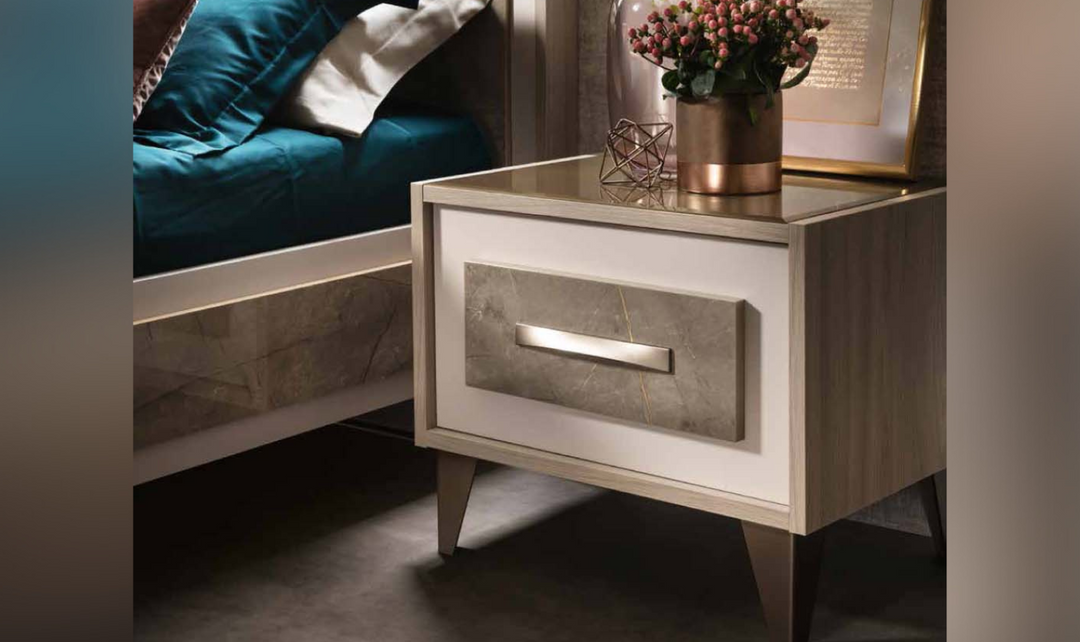 ESF Furniture Arredo Ambra Single Drawer Nightstand in Brown-Jennifer Furniture