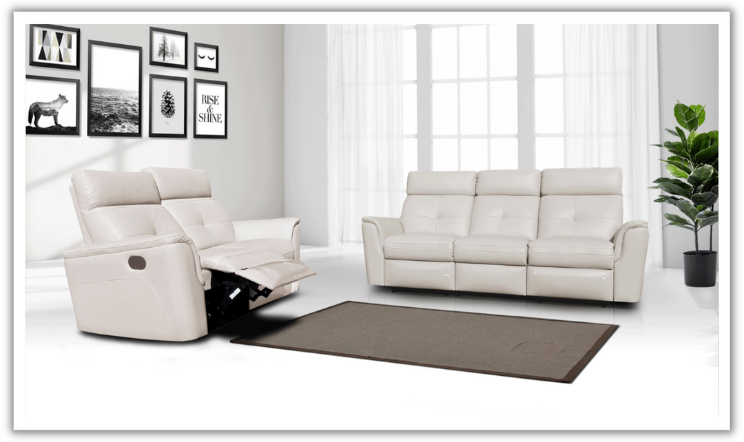 ESF Italia Adonis Leather Manual Recliner Living Room Set