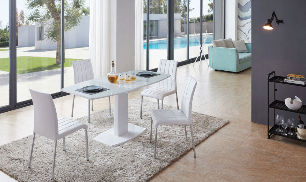 ESF Italia Amarilla 4-Seater Extendable Dining Table Set in White