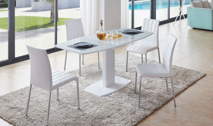 ESF Italia Amarilla 4-Seater Extendable Dining Table Set in White