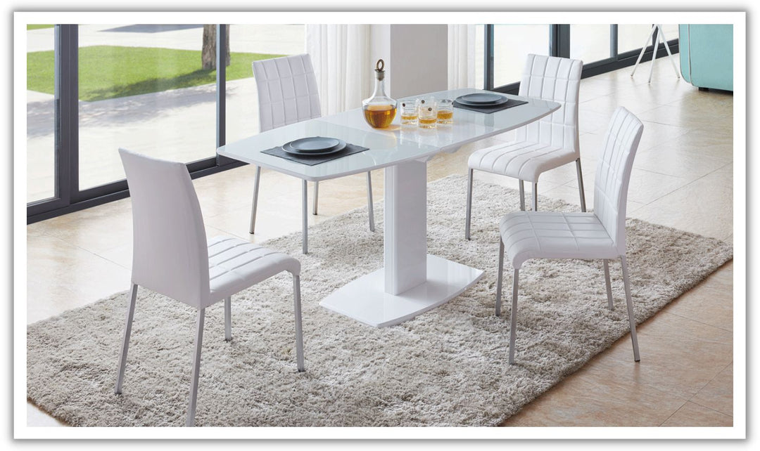 ESF Italia Amarilla 4-Seater Extendable Dining Table Set in White