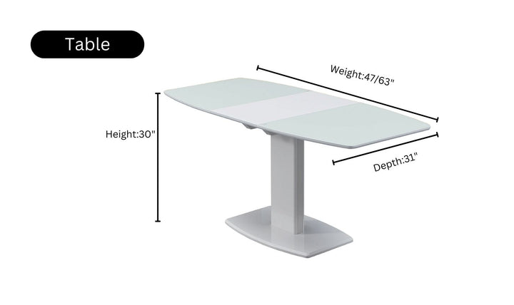 ESF Italia Amarilla 4-Seater Extendable Dining Table Set in White
