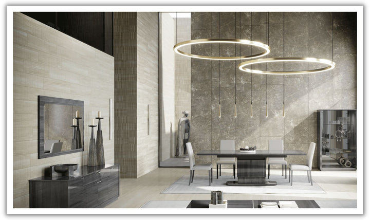 ESF Italia Vulcano Gray Dining Room Set With Extendable Table