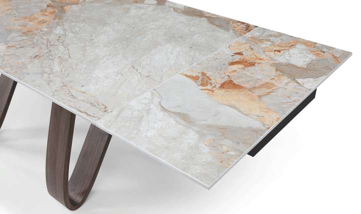 ESF Italia Bruno 4-Seater Dining Set with Linden Blue Upholstered Chairs