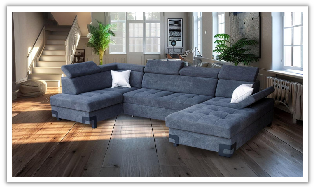 ESF Italia Gardemarin U-Shaped Sectional Sleeper Sofa with Two Storage Units-jennifer furniture
