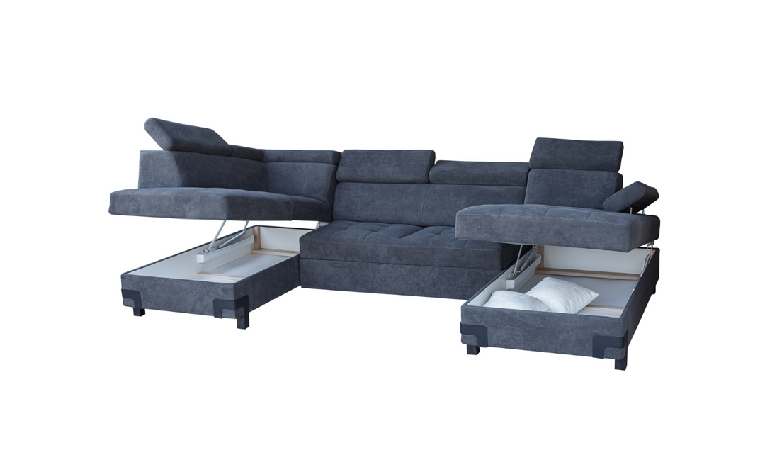 ESF Italia Gardemarin U-Shaped Sectional Sleeper Sofa with Two Storage Units-jennifer furniture