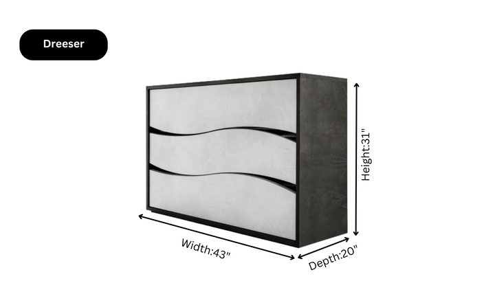ESF Italia Ischia Wooden Bedroom Set With Mat Finish (Queen/King Bed + 2 Nightstand + Dresser + Mirror)