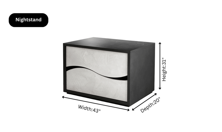 ESF Italia Ischia Wooden Bedroom Set With Mat Finish (Queen/King Bed + 2 Nightstand + Dresser + Mirror)