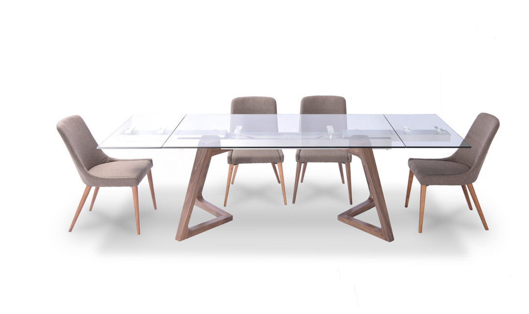 ESF Italia Optimum Extendable Brown Dining Table Set (Dining Table + Dining Chairs)