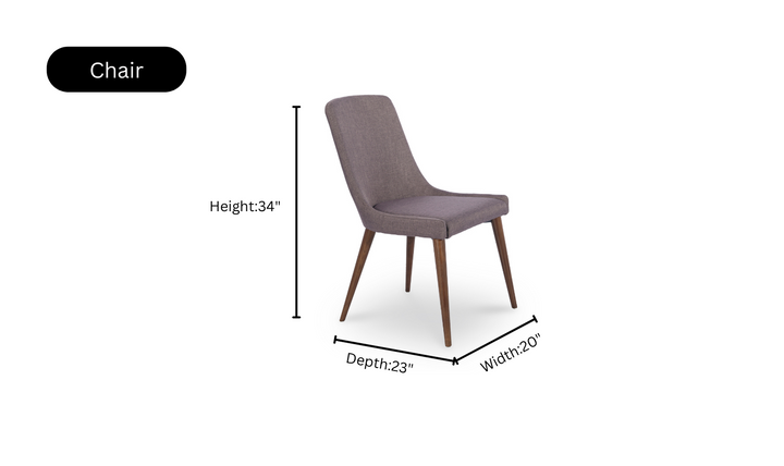 ESF Italia Optimum Extendable Brown Dining Table Set (Dining Table + Dining Chairs)