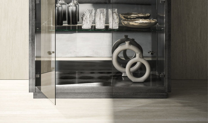 ESF Italia Vulcano Gray Dining Room Set With Extendable Table