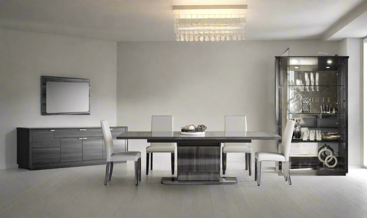 ESF Italia Vulcano Gray Dining Room Set With Extendable Table