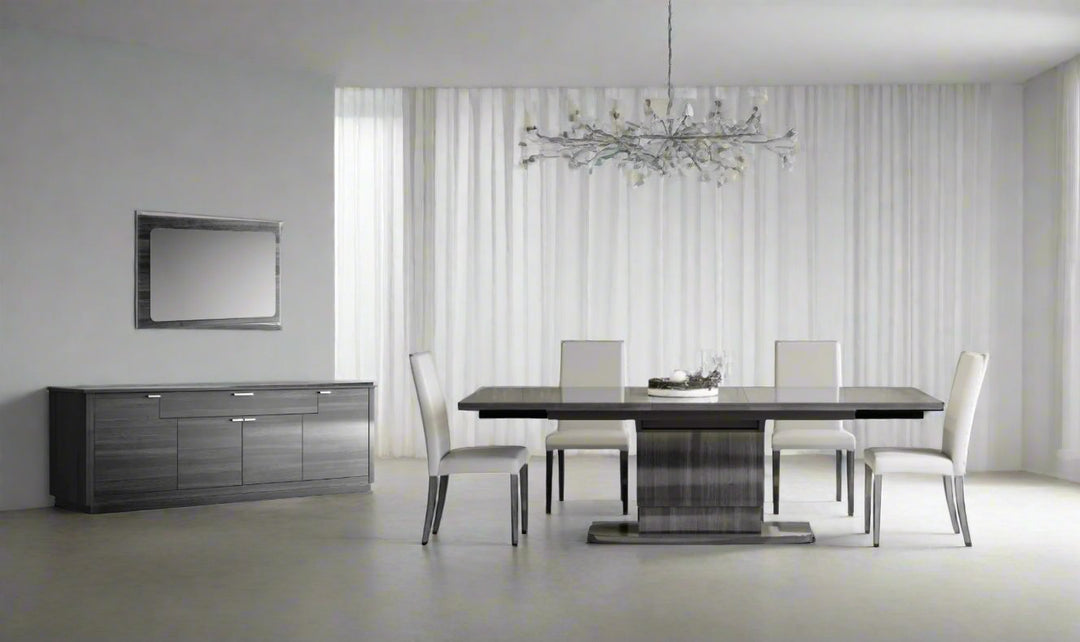 ESF Italia Vulcano Gray Dining Room Set With Extendable Table