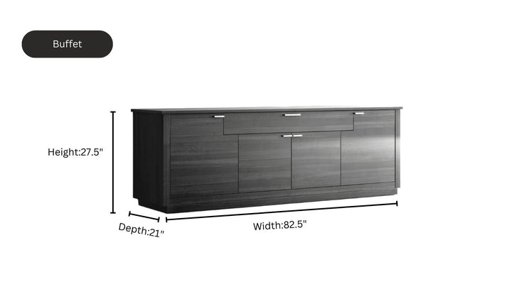 ESF Italia Vulcano Gray Dining Room Set With Extendable Table