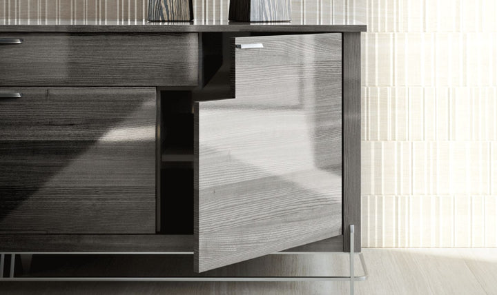 ESF Italia Vulcano Gray Dining Room Set With Extendable Table