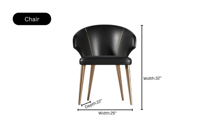 ESF Italia Wave Dark Gray Dining Set (Dining Table + Chairs + China Cabinet + Buffet)