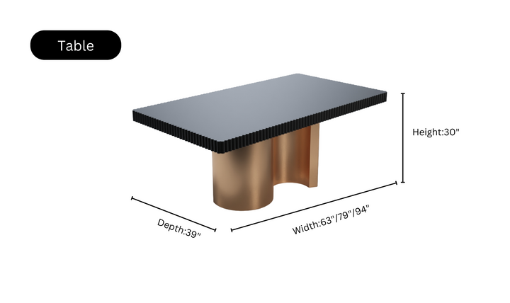 ESF Italia Wave Dark Gray Dining Set (Dining Table + Chairs + China Cabinet + Buffet)