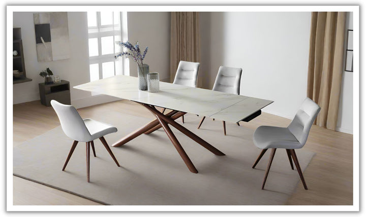 ESF Acquire 4-Seater Extendable Dining Table Set w/ Edito Fabric Chair