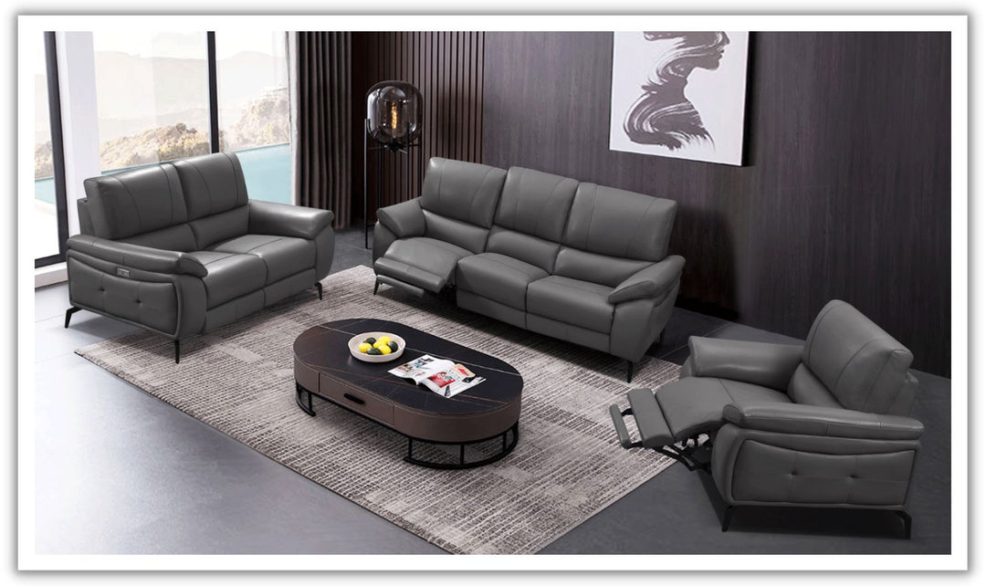ESF Italia Jake Leather Electric Recliner Living Room Set