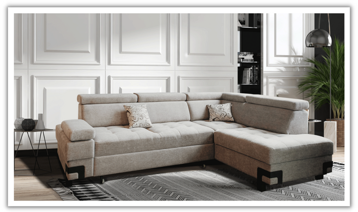 ESF Furniture Garda 3-Seater L-Shaped Sectional Sleeper Sofa with Chaise