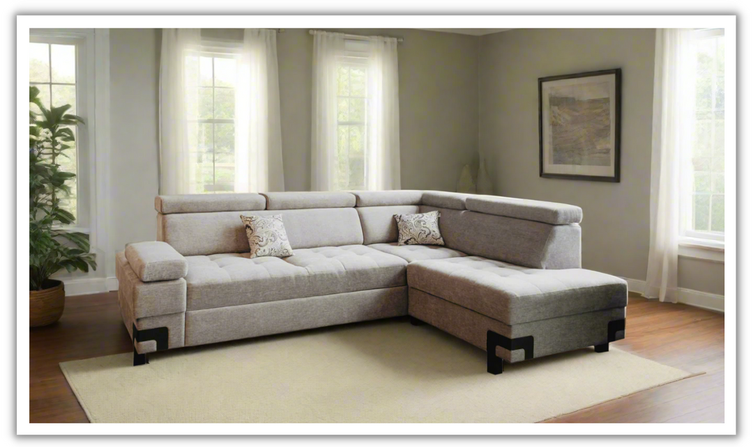 ESF Furniture Garda 3-Seater L-Shaped Sectional Sleeper Sofa with Chaise