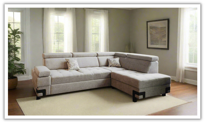 ESF Furniture Garda 3-Seater L-Shaped Sectional Sleeper Sofa with Chaise