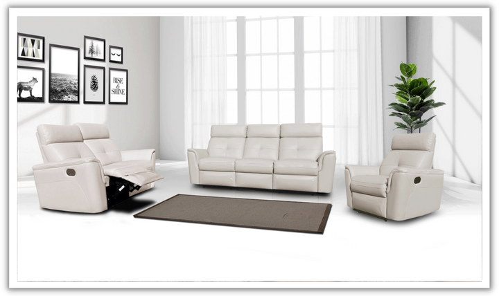 ESF Italia Adonis Leather Manual Recliner Living Room Set