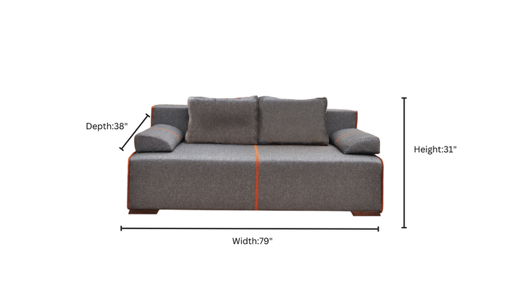 ESF Italia Avenue 2-seater Gray Fabric Sofa Bed With Storage