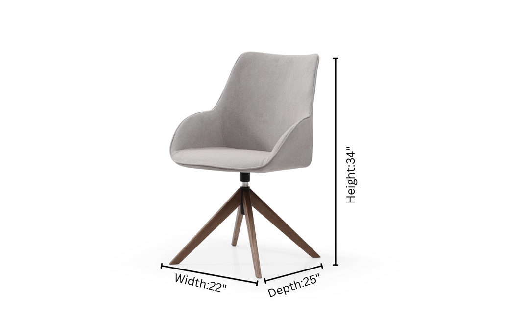 ESF Italia Bruno Dining Set (1 Extendable Brown Table + 4 Gray Swivel Chairs)