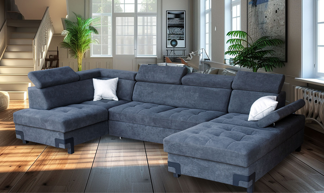 ESF Italia Gardemarin U-Shaped Sectional Sleeper Sofa with Two Storage Units-jennifer furniture